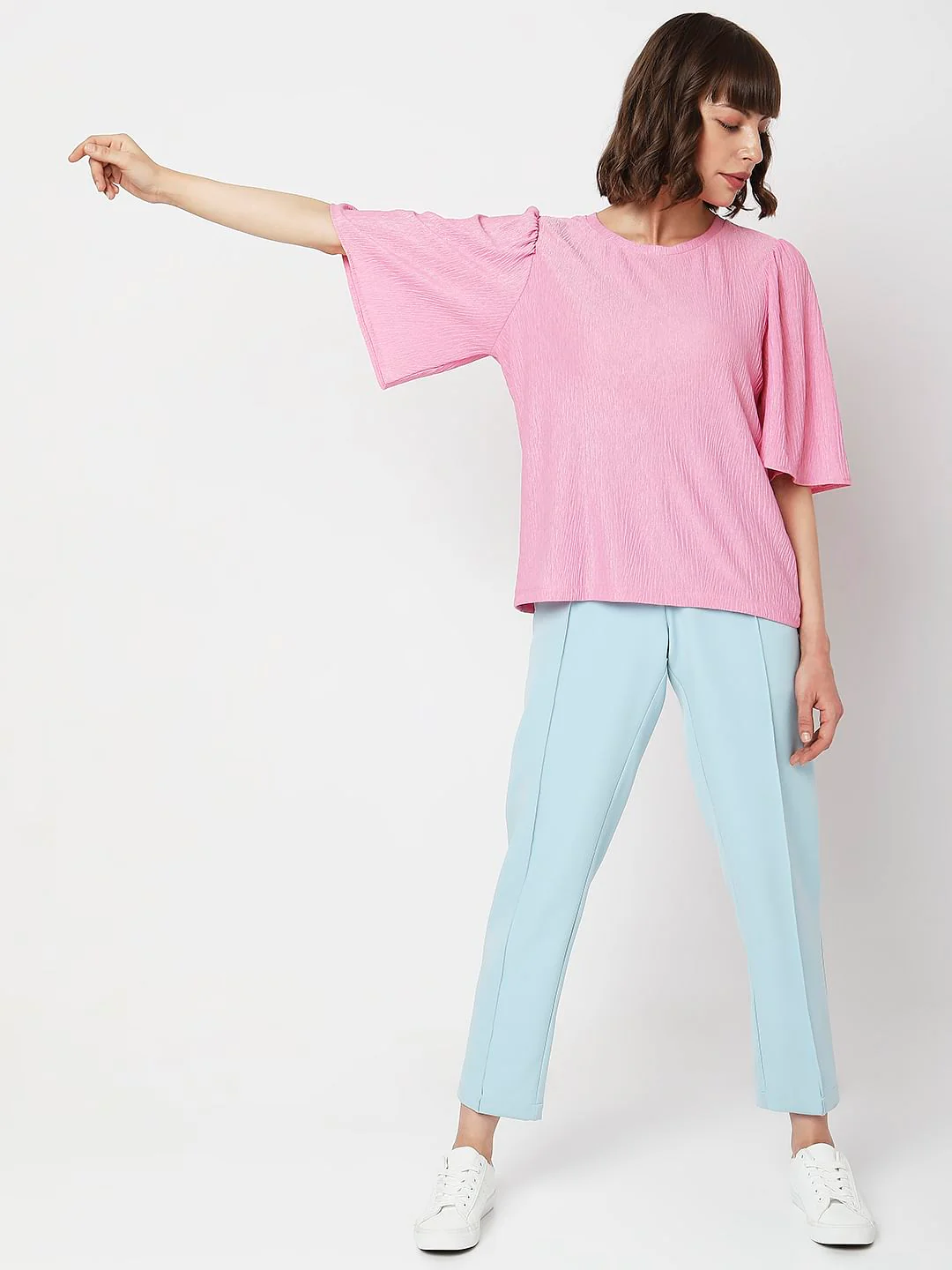 Pink Flared Sleeves Top - Image 5