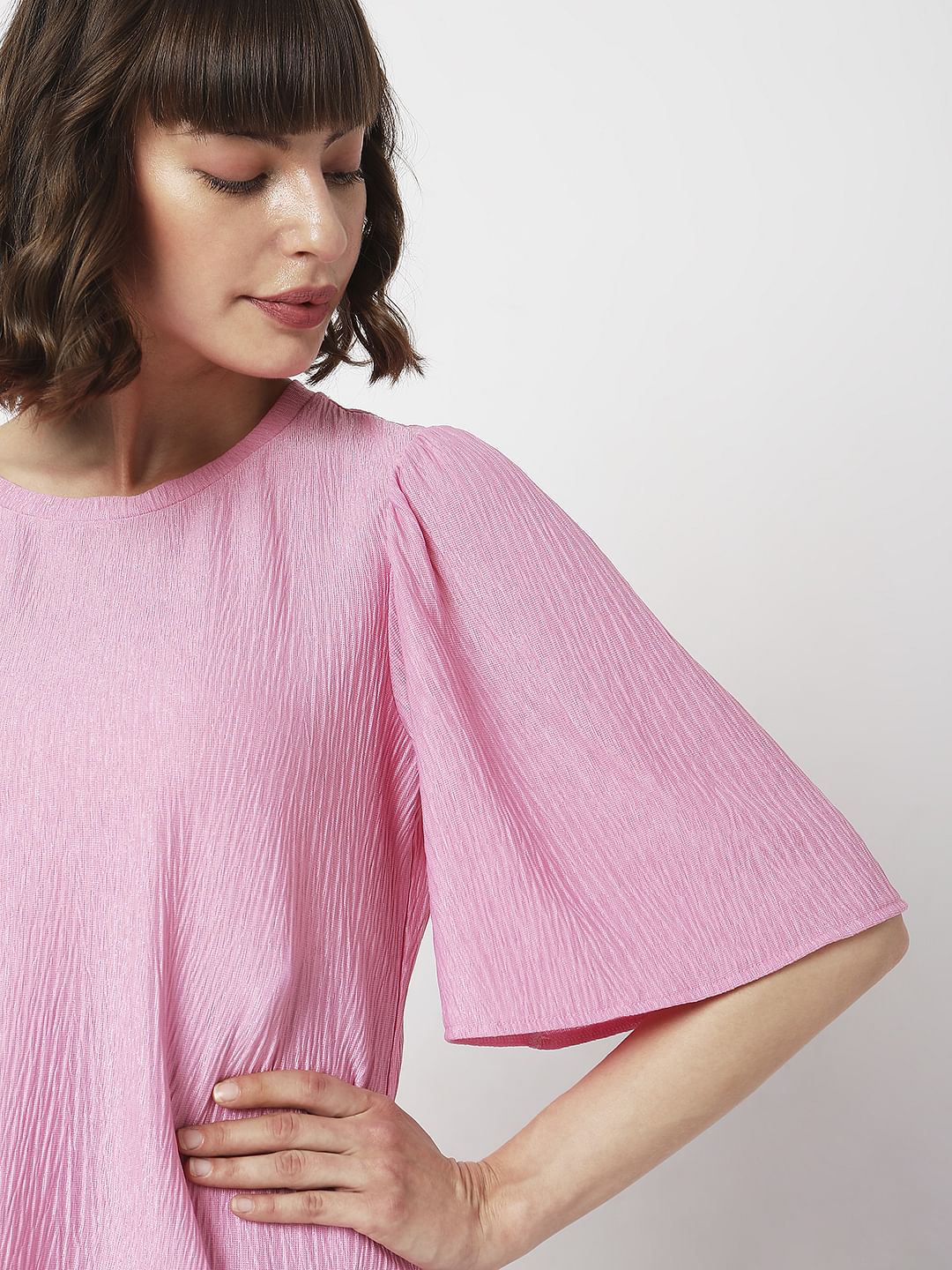 Pink Flared Sleeves Top - Image 6