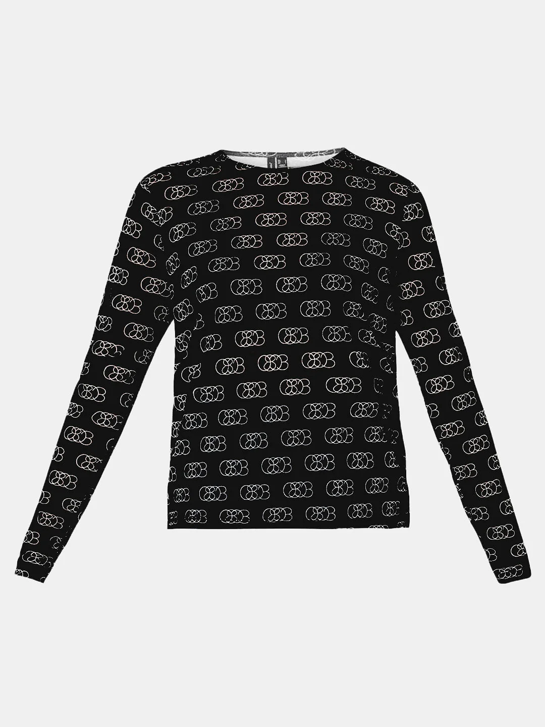 Black Abstract Print Sheer Top - Image 7