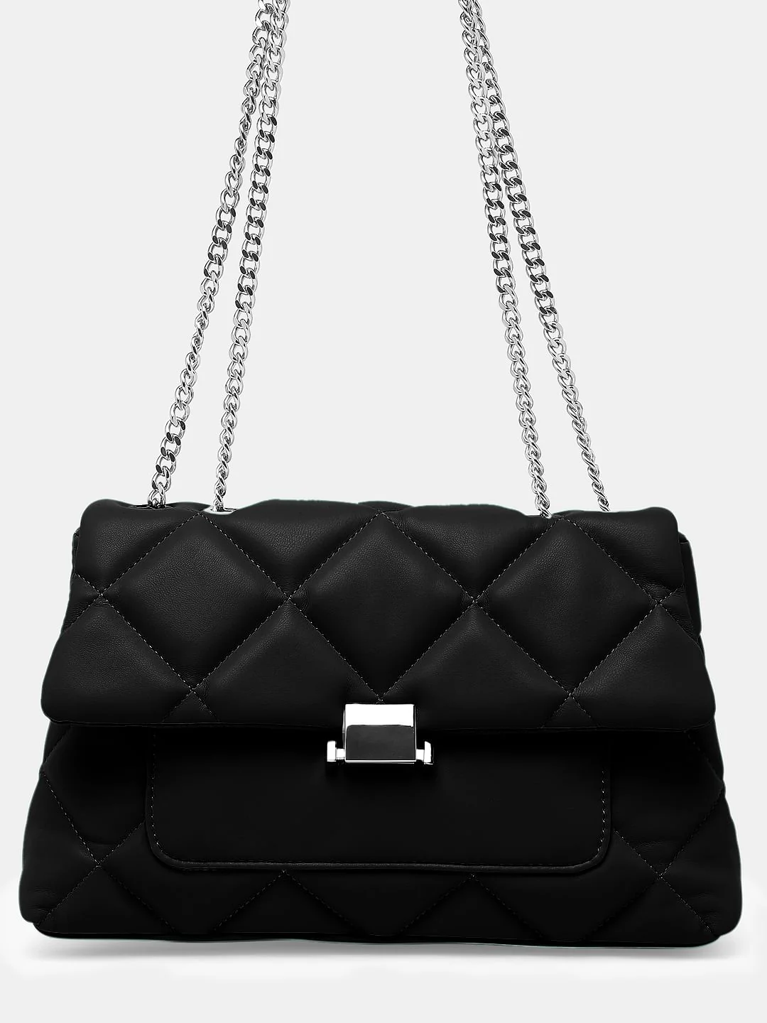 Black Structured Sling Bag - Image 2