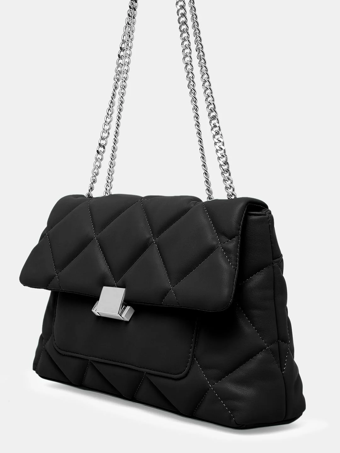 Black Structured Sling Bag - Image 3