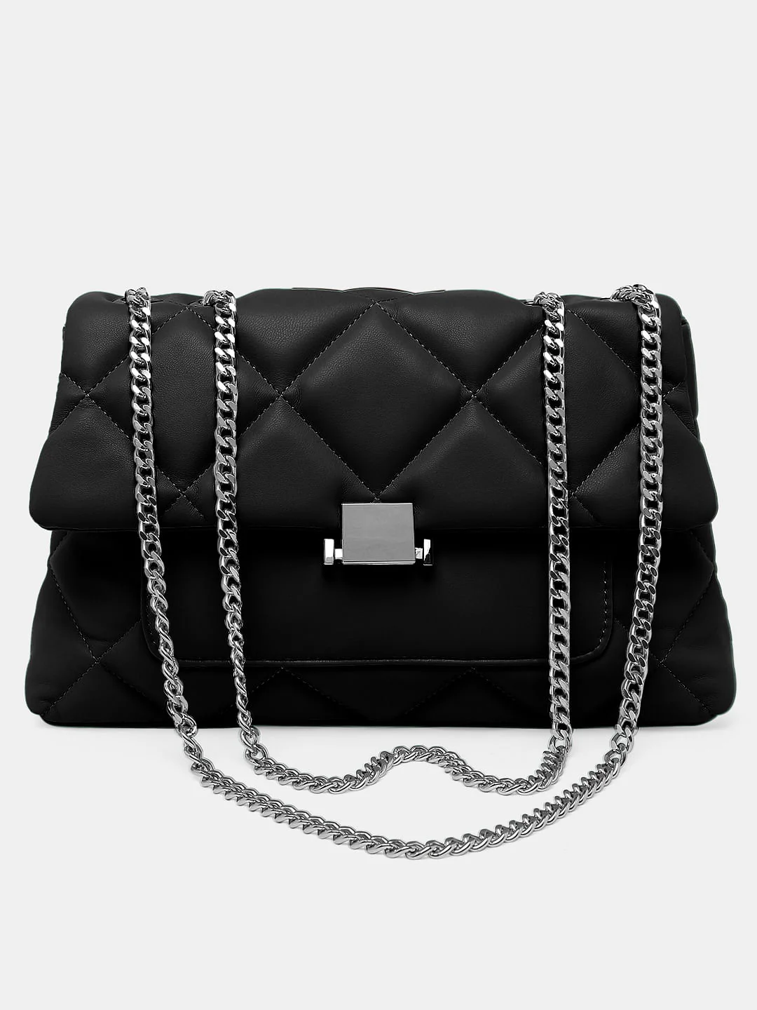 Black Structured Sling Bag - Image 6