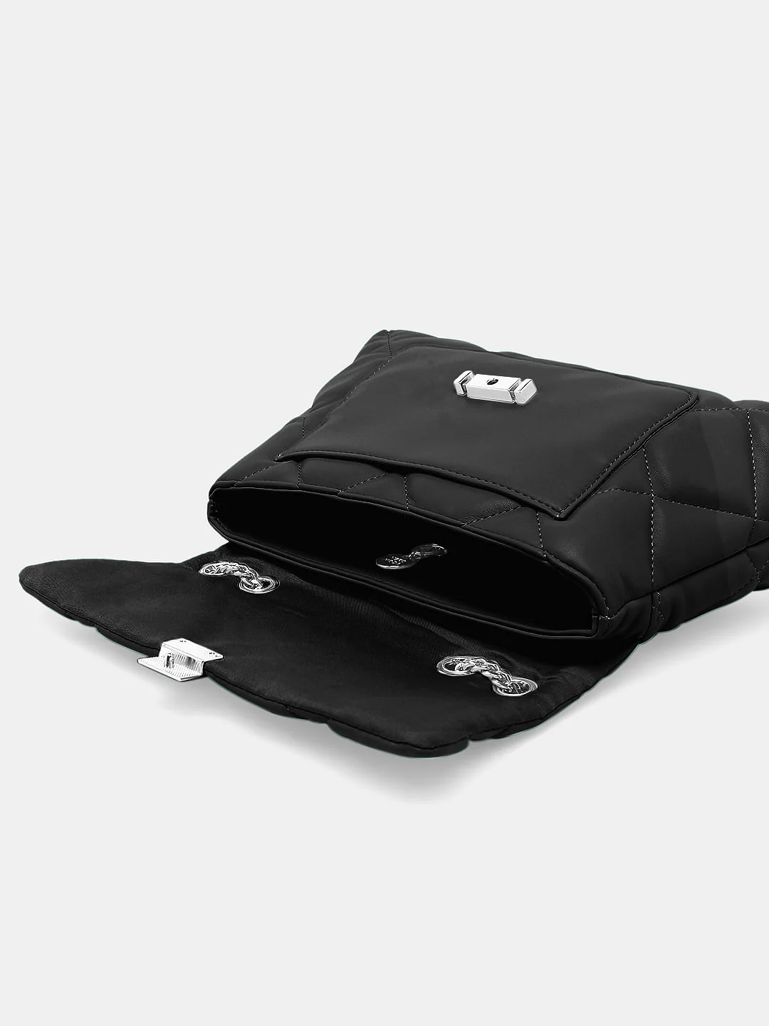 Black Structured Sling Bag - Image 7