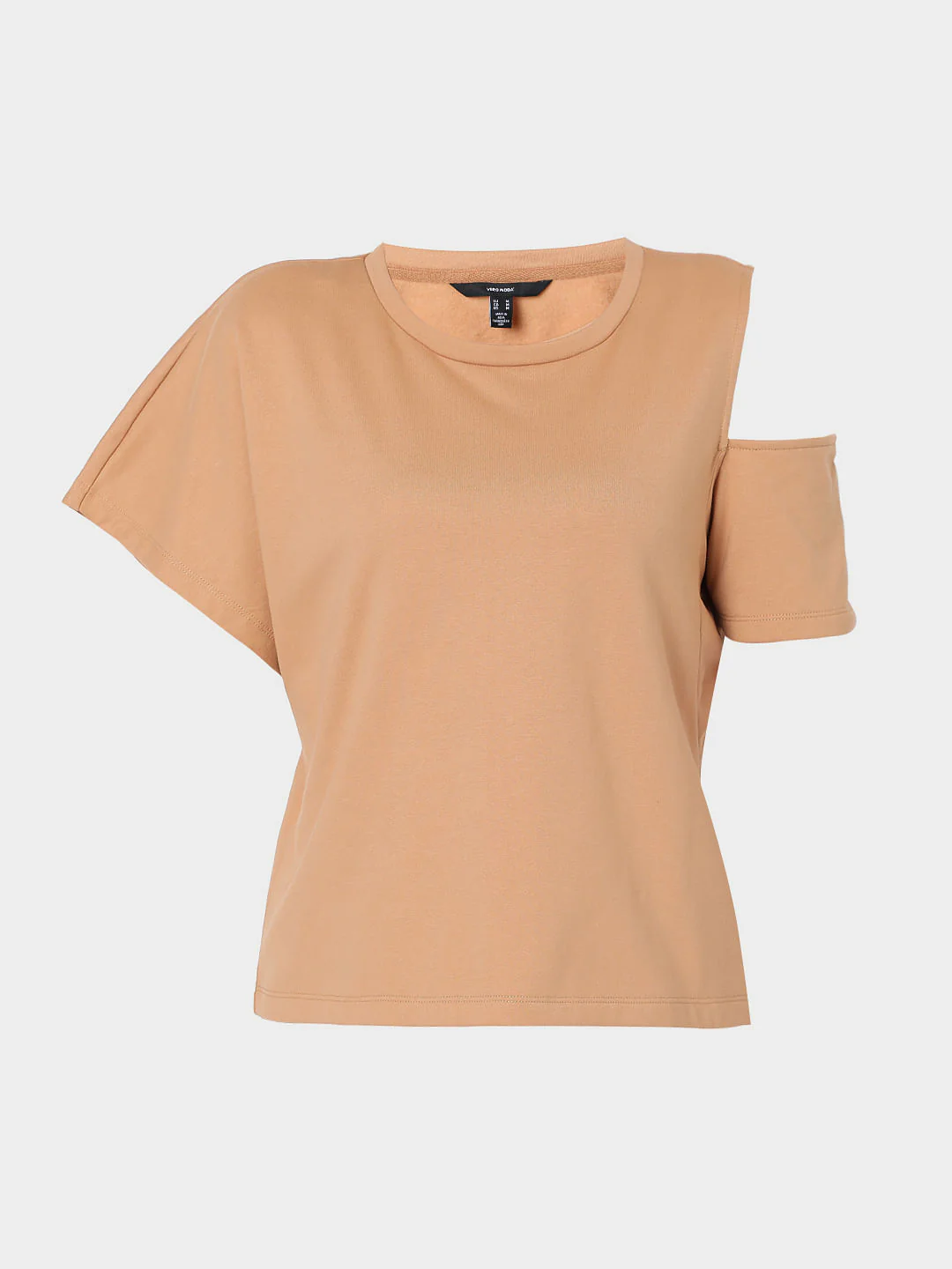 Light Brown Asymmertic Sleeves T-Shirt - Image 7