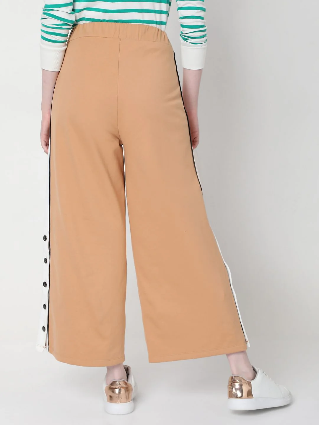 Beige High Rise Wide Leg Pants - Image 4