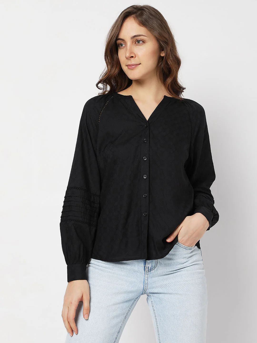 Black V-Neck Shirt - Image 2