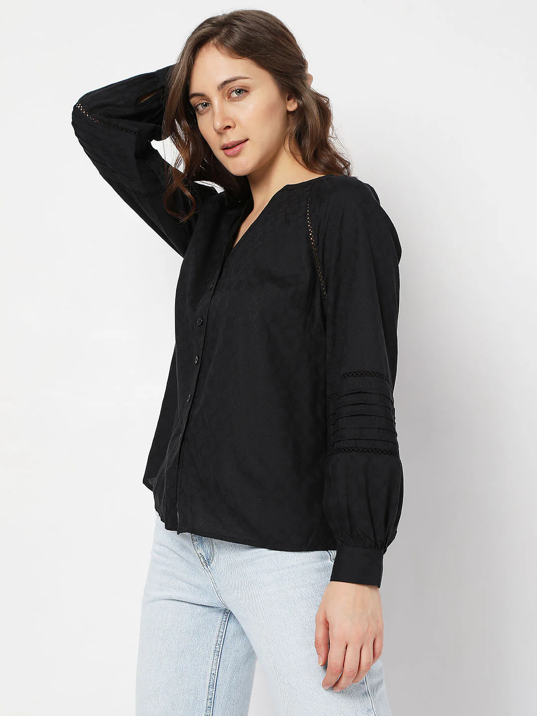 Black V-Neck Shirt - Image 3