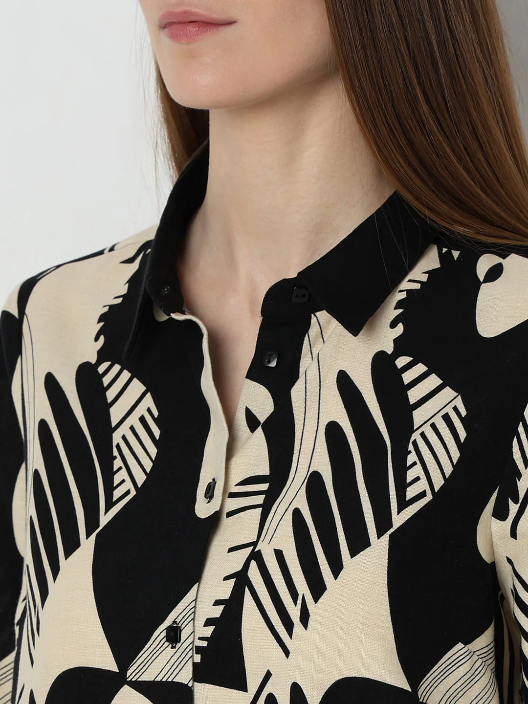Black Printed Co-Ord Set Shirt - Image 8