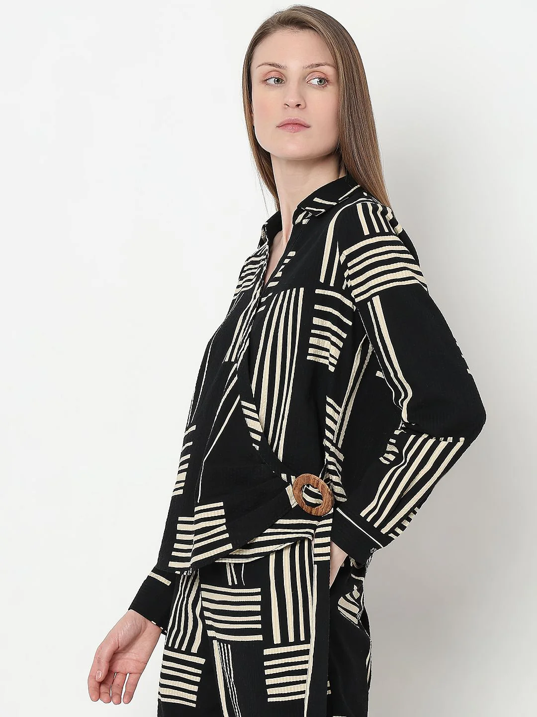 Black Printed Co-Ord Set Top - Image 3
