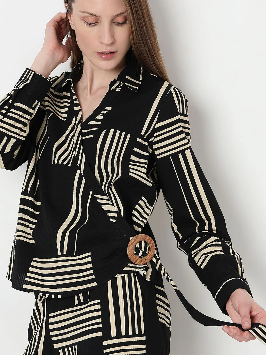 Black Printed Co-Ord Set Top - Image 6