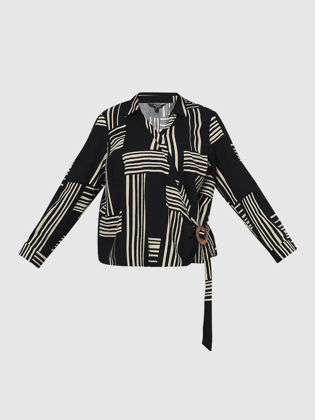 Curve Black Printed Co-Ord Set Shirt - Image 7