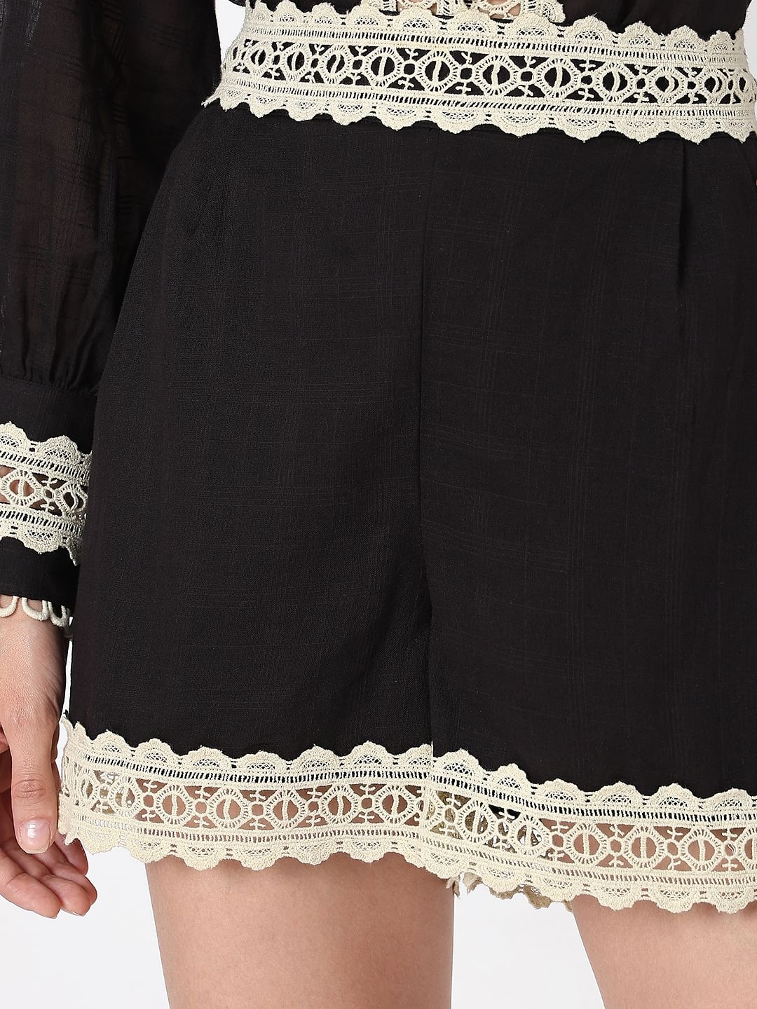Black Lace Co-Ord Set Shorts - Image 8