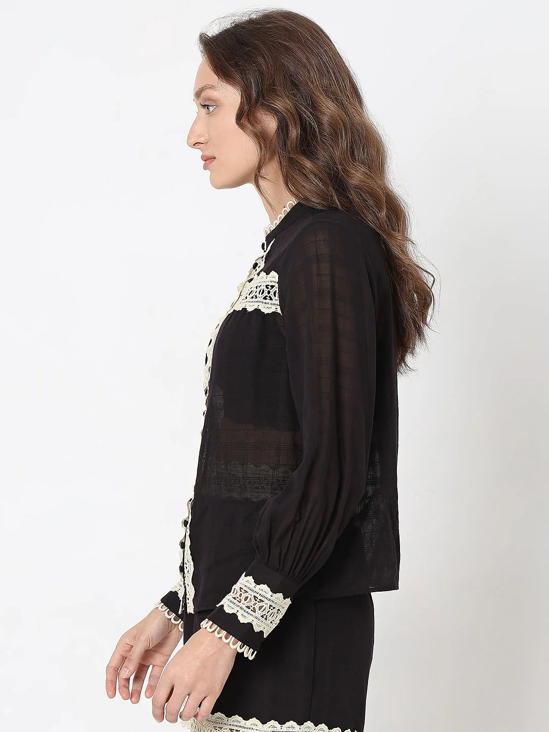 Black Lace Co-Ord Set Top - Image 3
