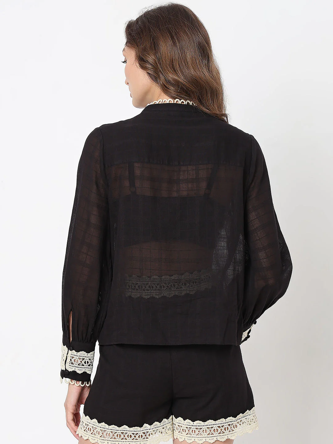 Black Lace Co-Ord Set Top - Image 4
