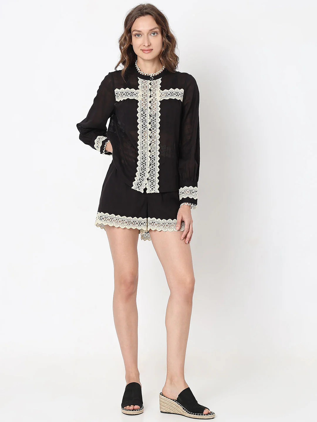 Black Lace Co-Ord Set Top - Image 5