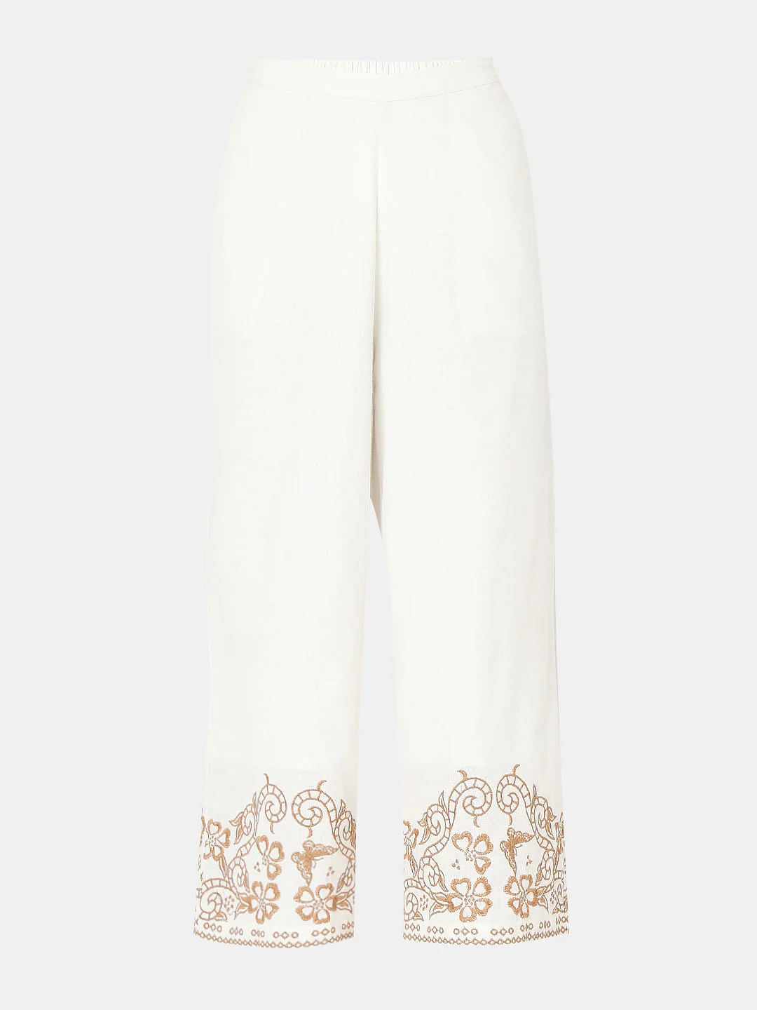 White Embroidered Co-Ord Set Pants - Image 7