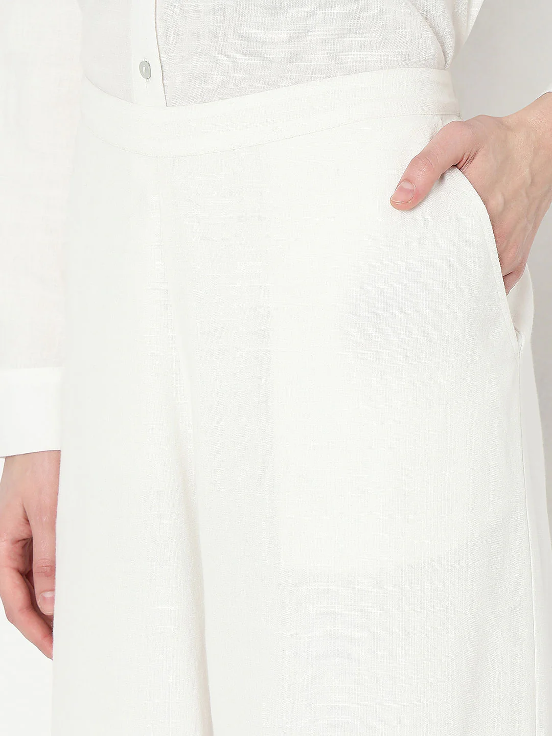 White Embroidered Co-Ord Set Pants - Image 8
