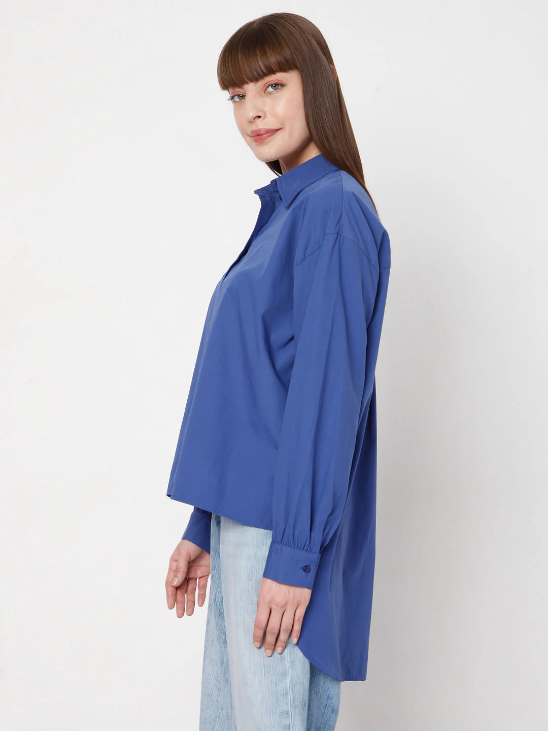 Blue High Low Shirt - Image 3