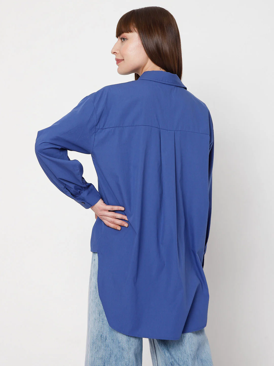 Blue High Low Shirt - Image 4