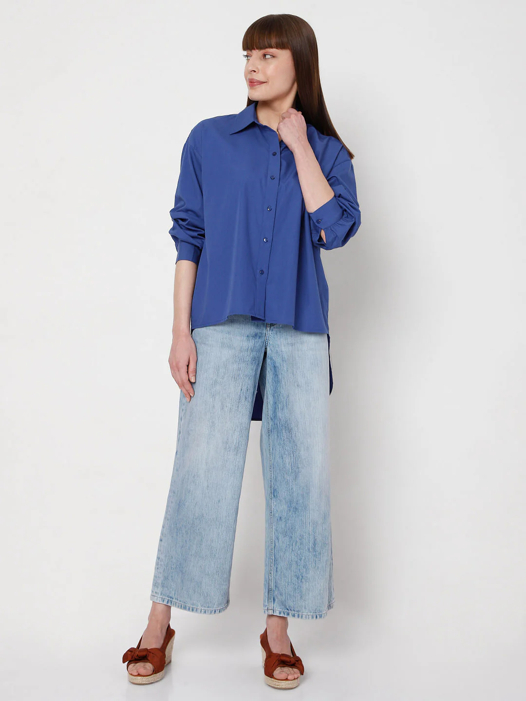 Blue High Low Shirt - Image 5