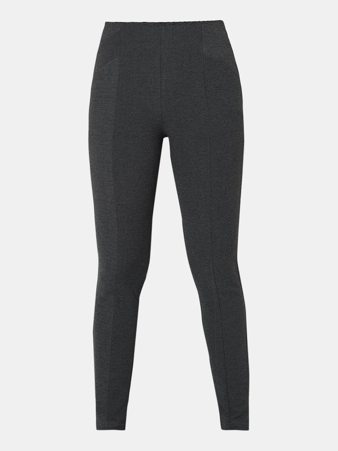 Grey High Rise Skinny Leggings - Image 7