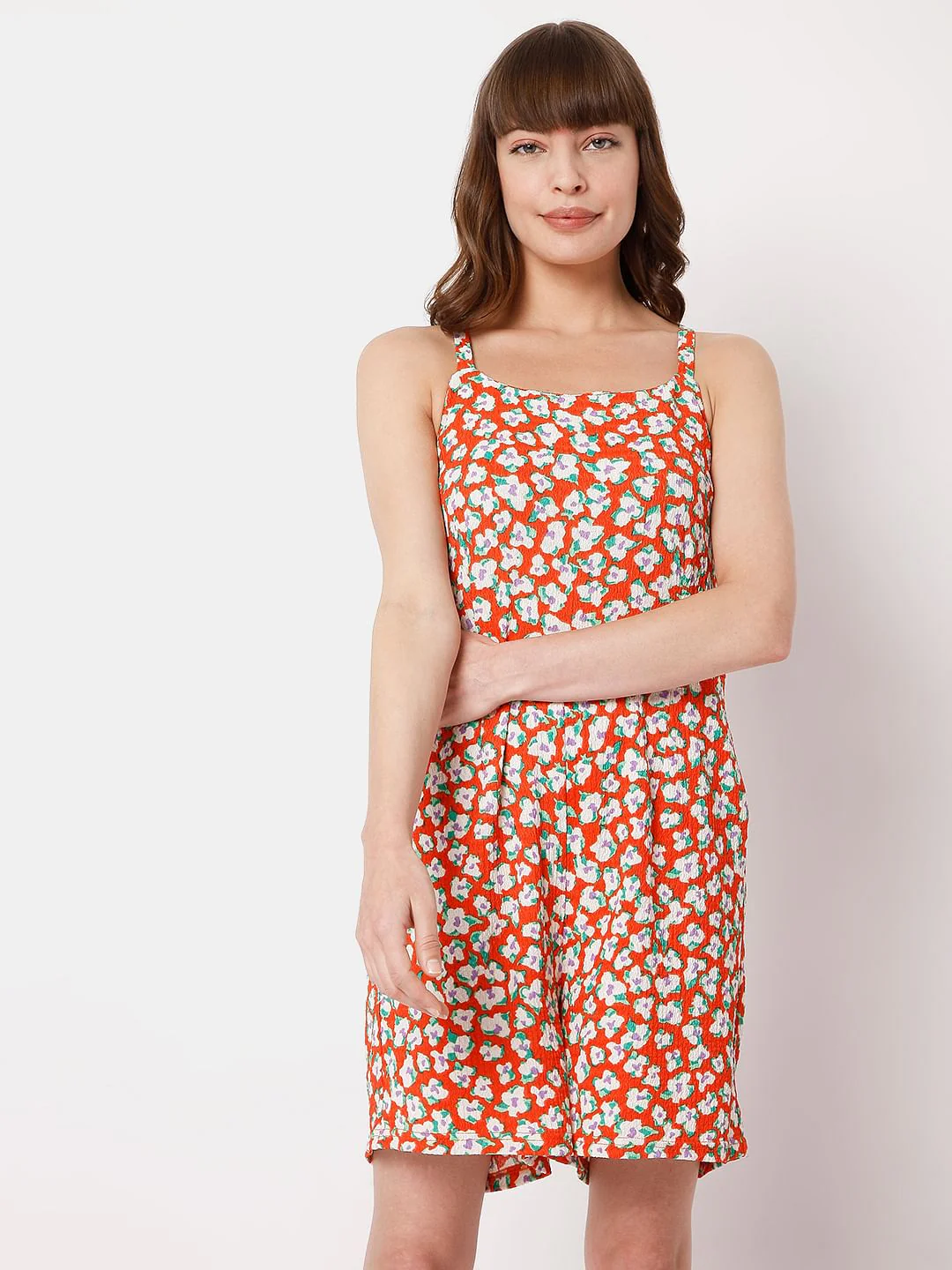 Red Floral Playsuit - Image 2