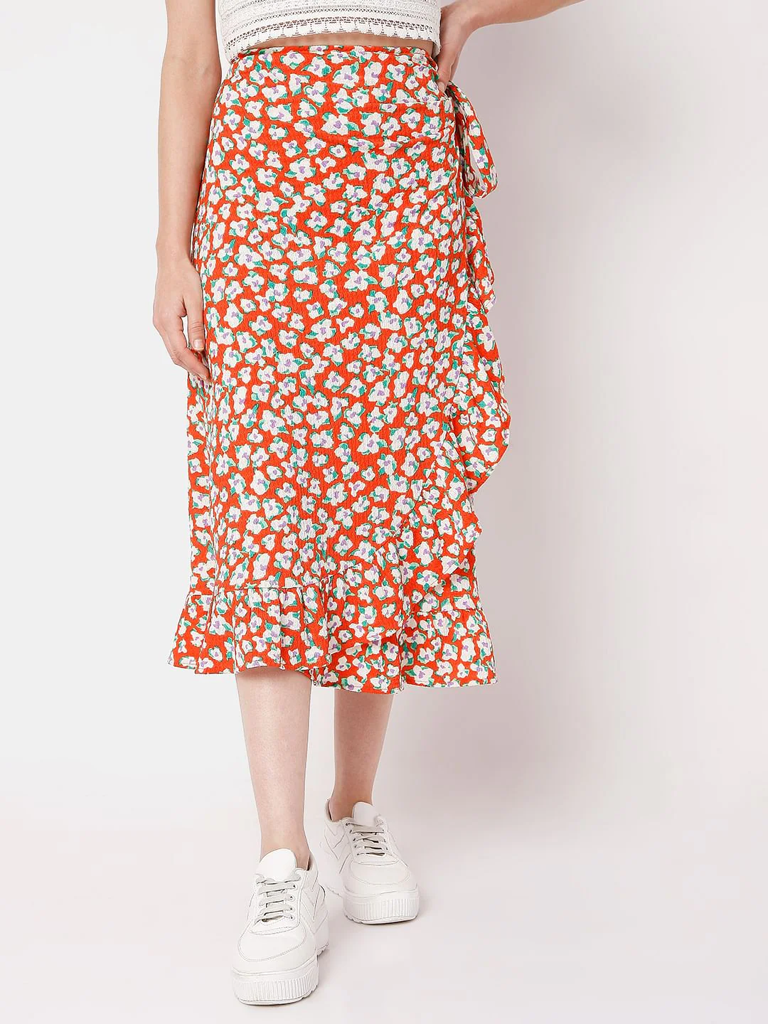 Red Floral Skirt - Image 2