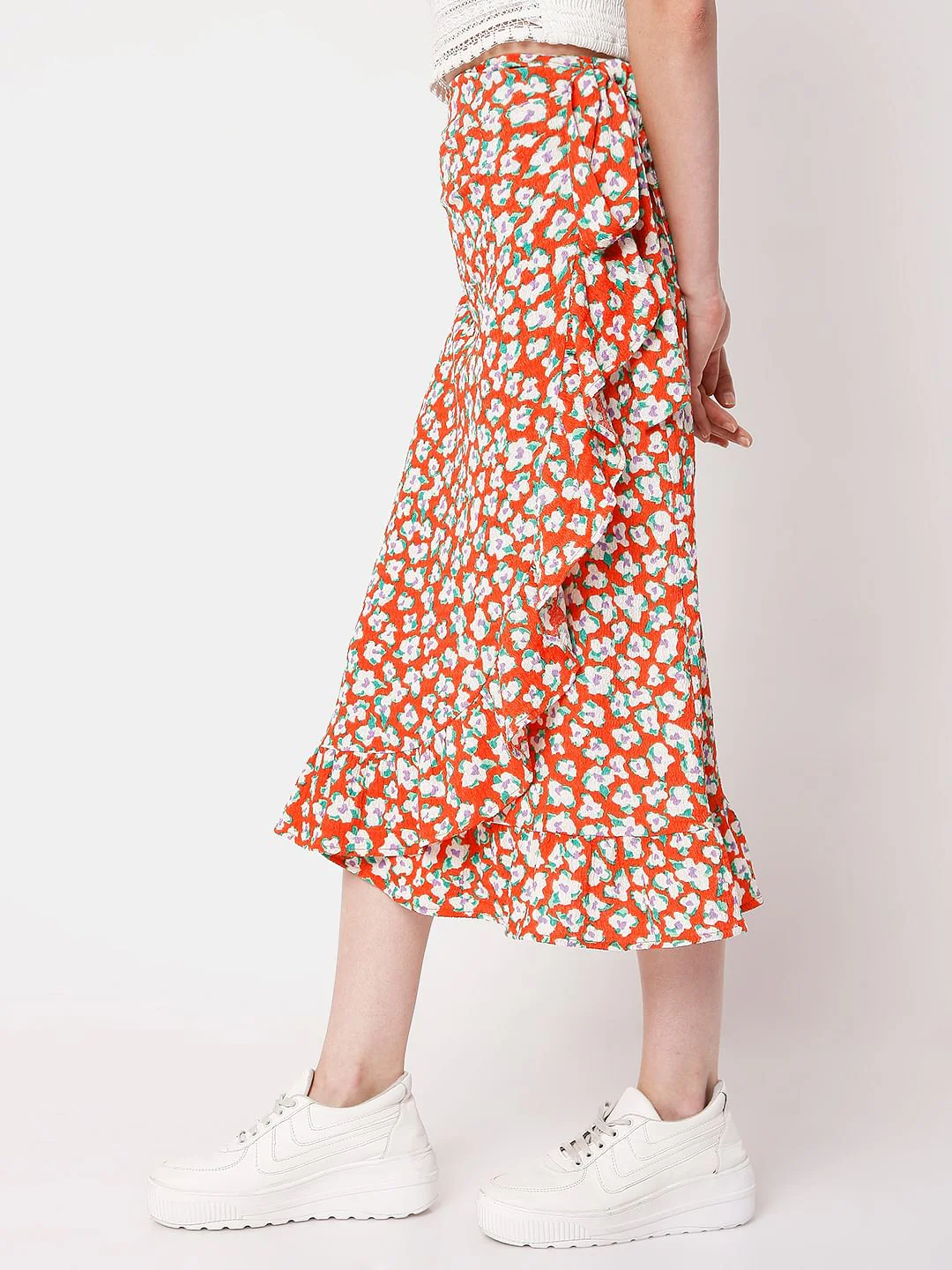 Red Floral Skirt - Image 3