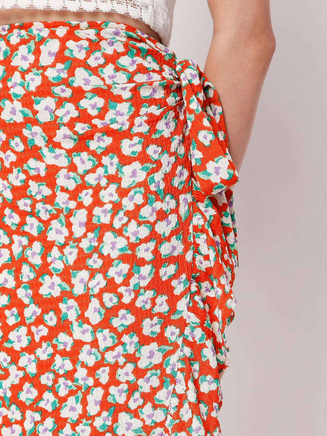 Red Floral Skirt - Image 5