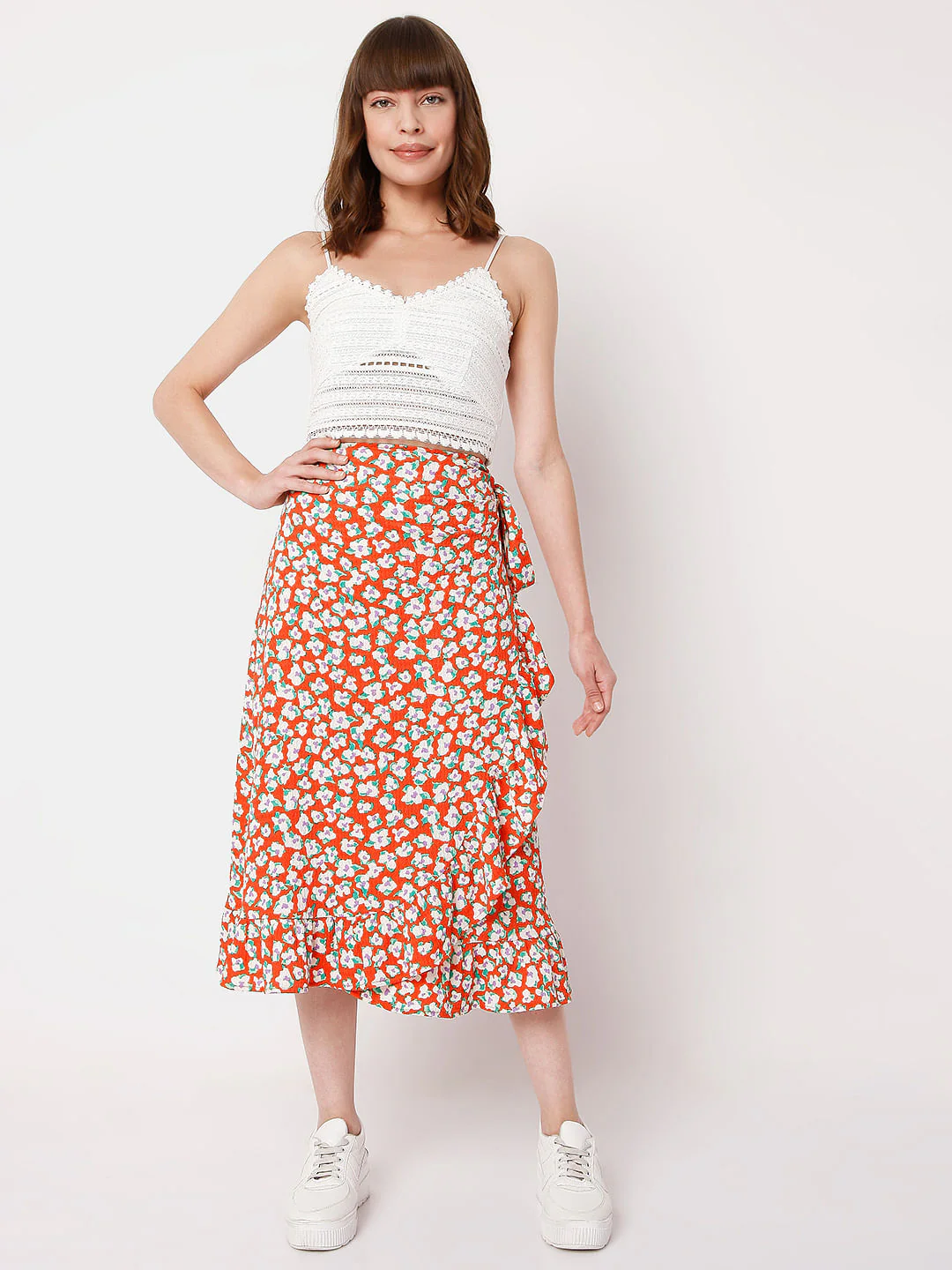 Red Floral Skirt - Image 6