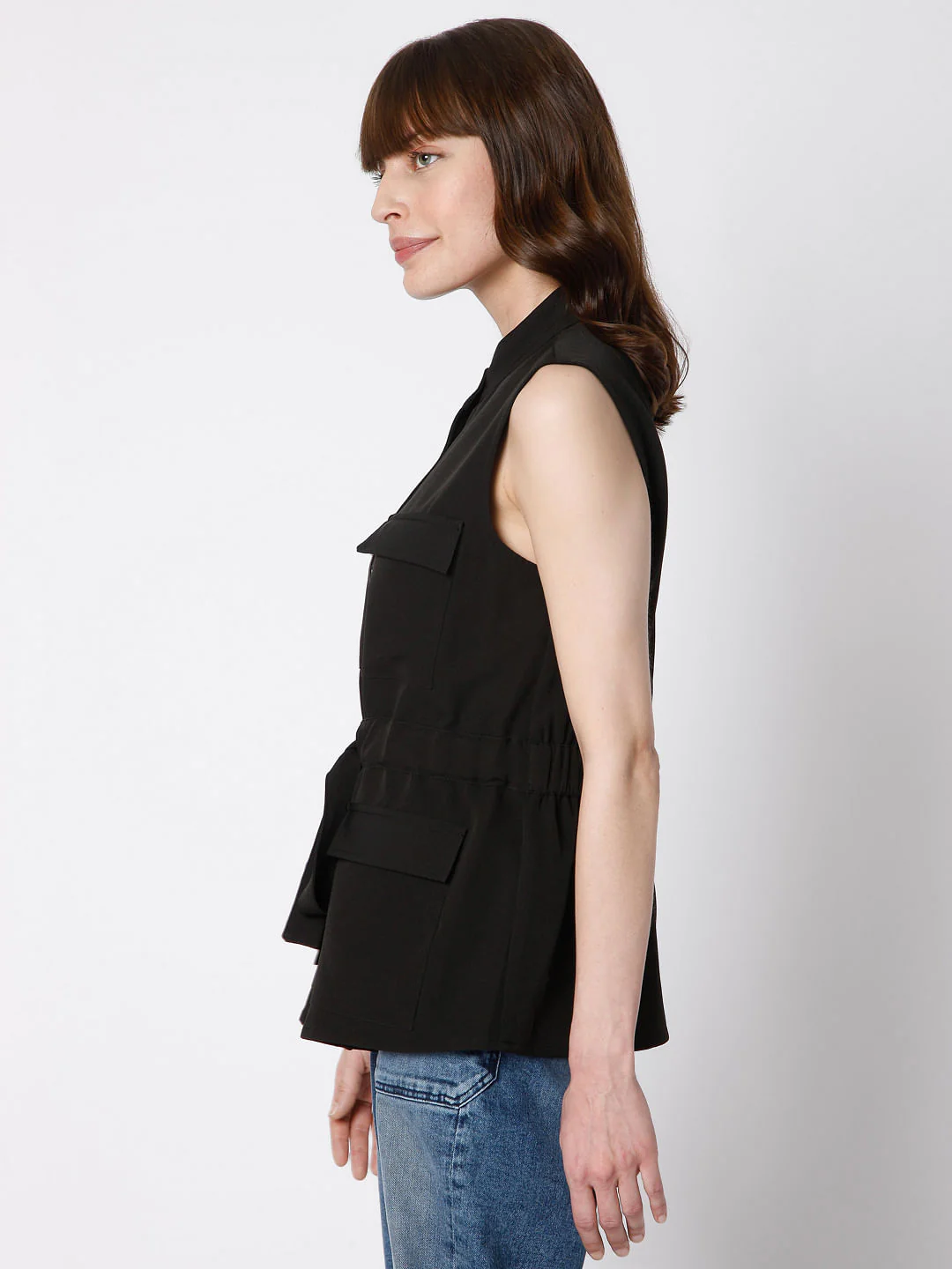Black Tie Up Co-Ord Set Jacket - Image 3