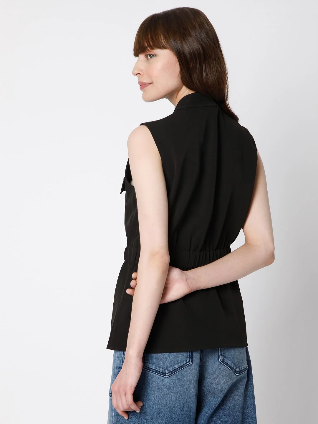Black Tie Up Co-Ord Set Jacket - Image 4