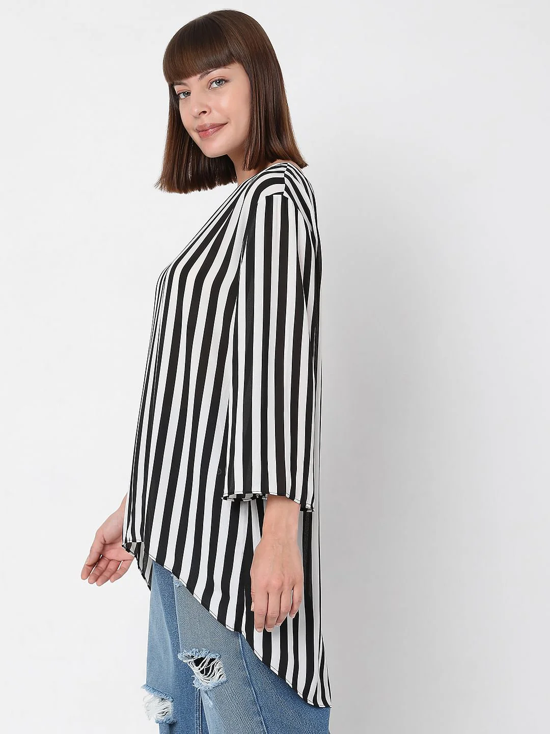 White Striped Tunic Top - Image 3