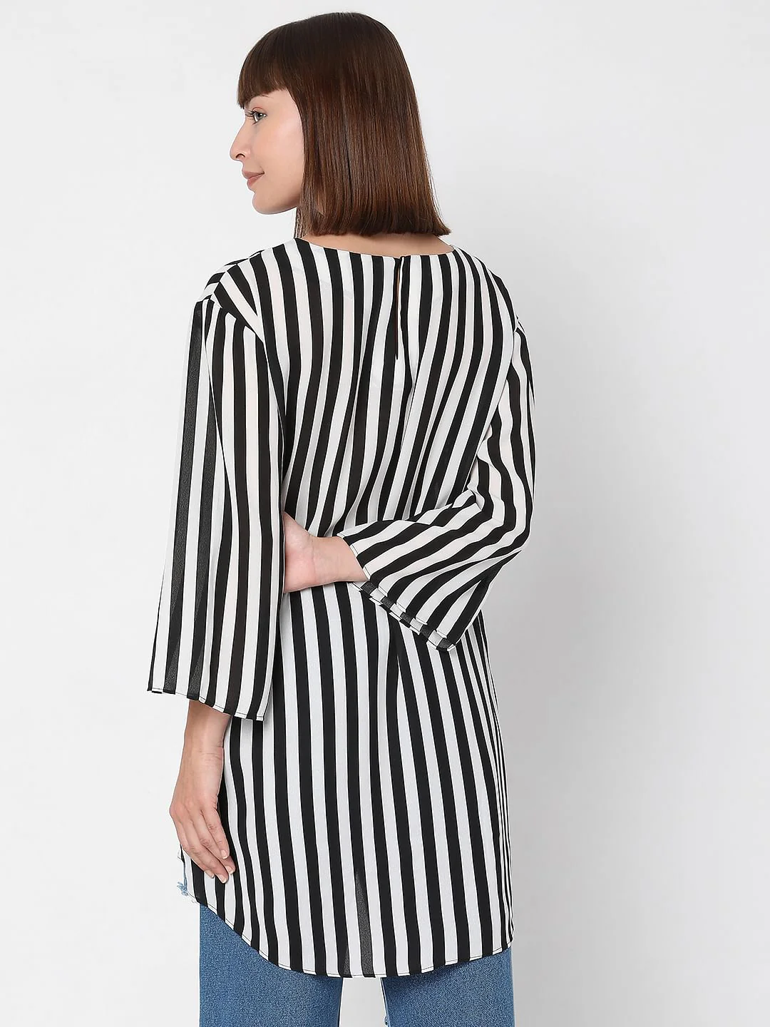 White Striped Tunic Top - Image 4