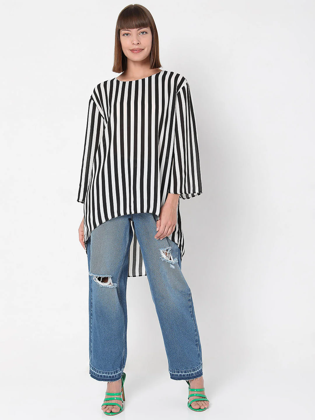 White Striped Tunic Top - Image 5