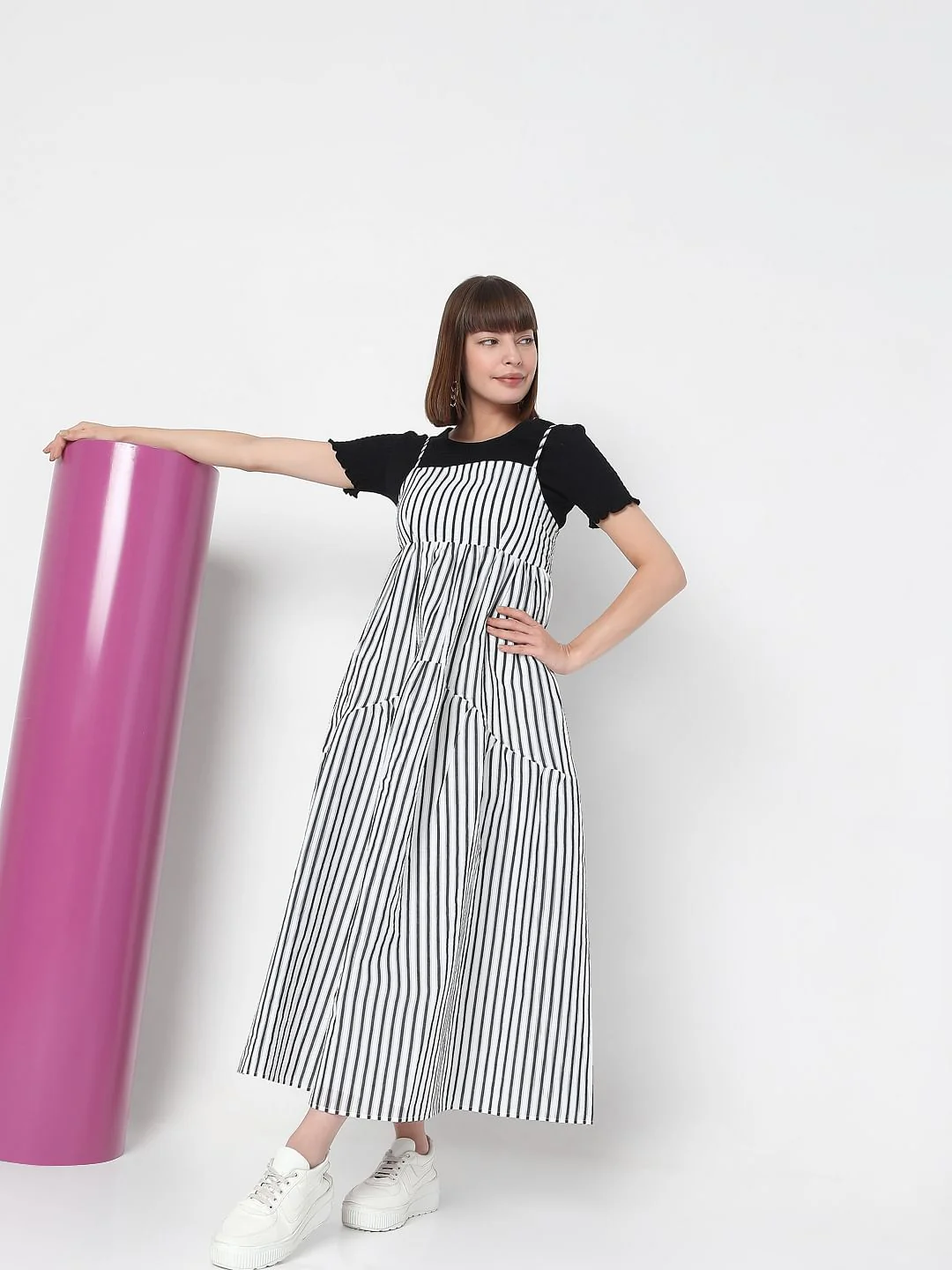 White Striped Maxi Dress