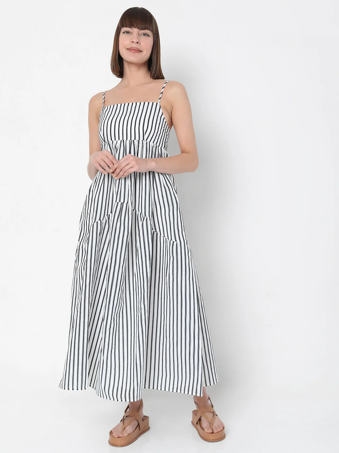 White Striped Maxi Dress - Image 2