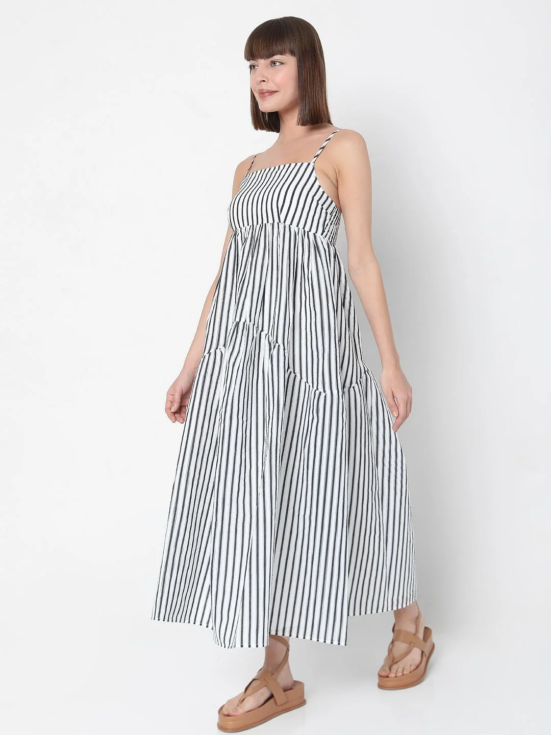 White Striped Maxi Dress - Image 3