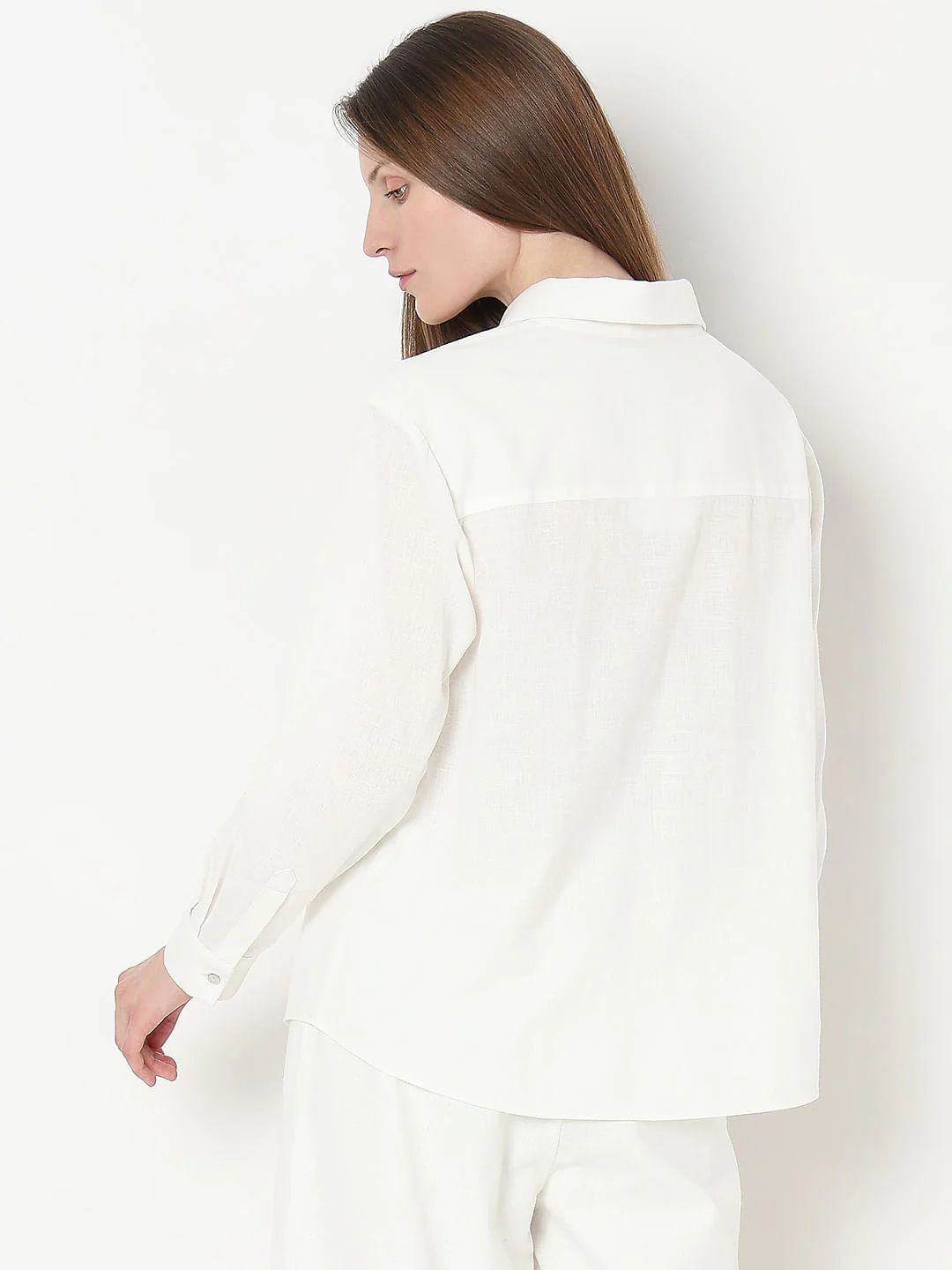 White Embroidered Co-Ord Set Shirt - Image 4