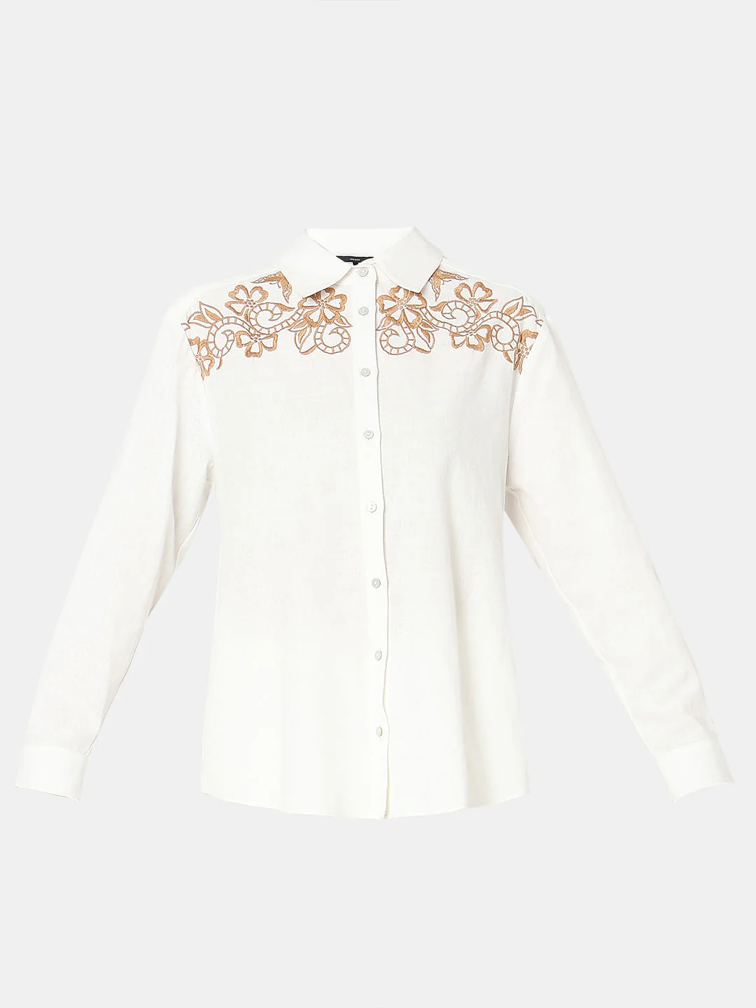 White Embroidered Co-Ord Set Shirt - Image 7