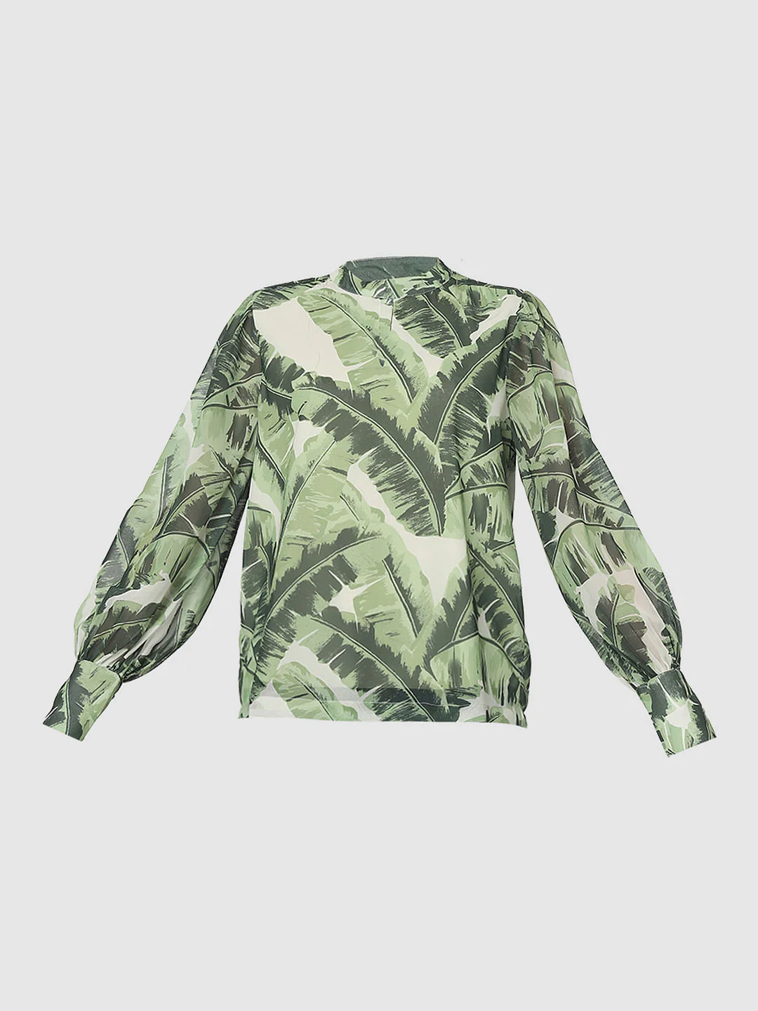 Green Tropical Print Top - Image 7