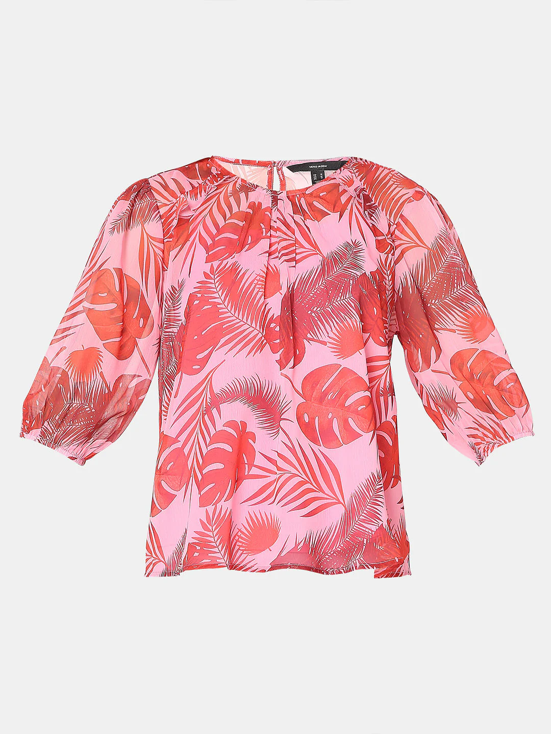 Pink Tropical Print Top - Image 7