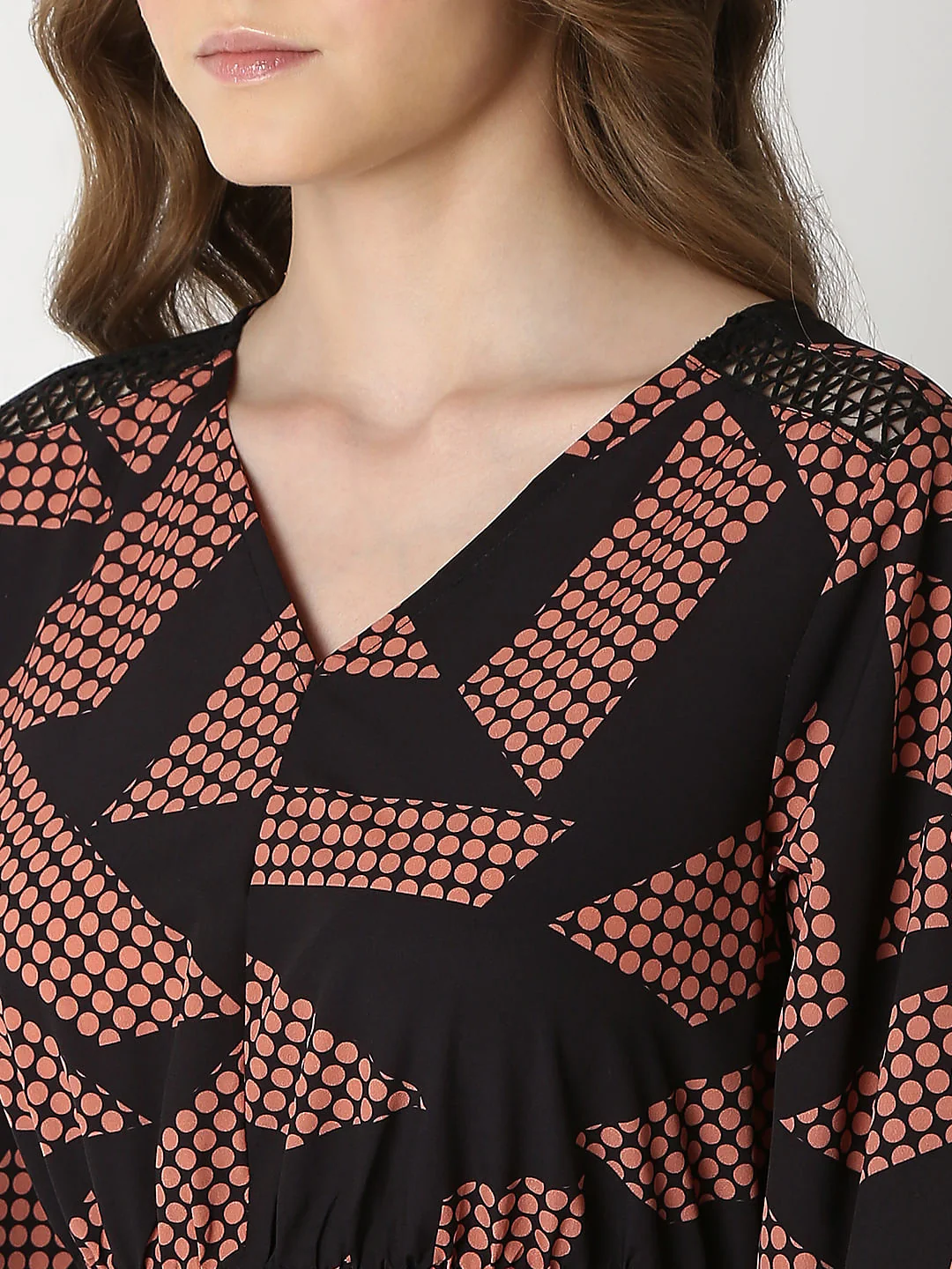 Black Geometric Print Dress - Image 8