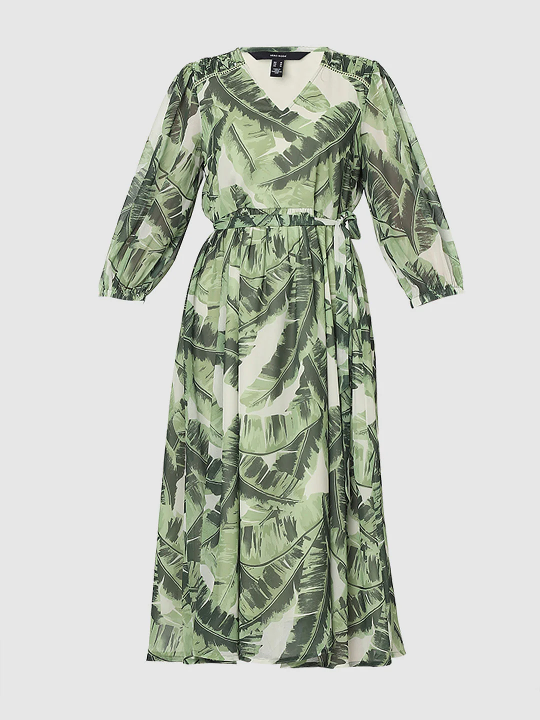 Green Tropical Print Midi Dress - Image 6
