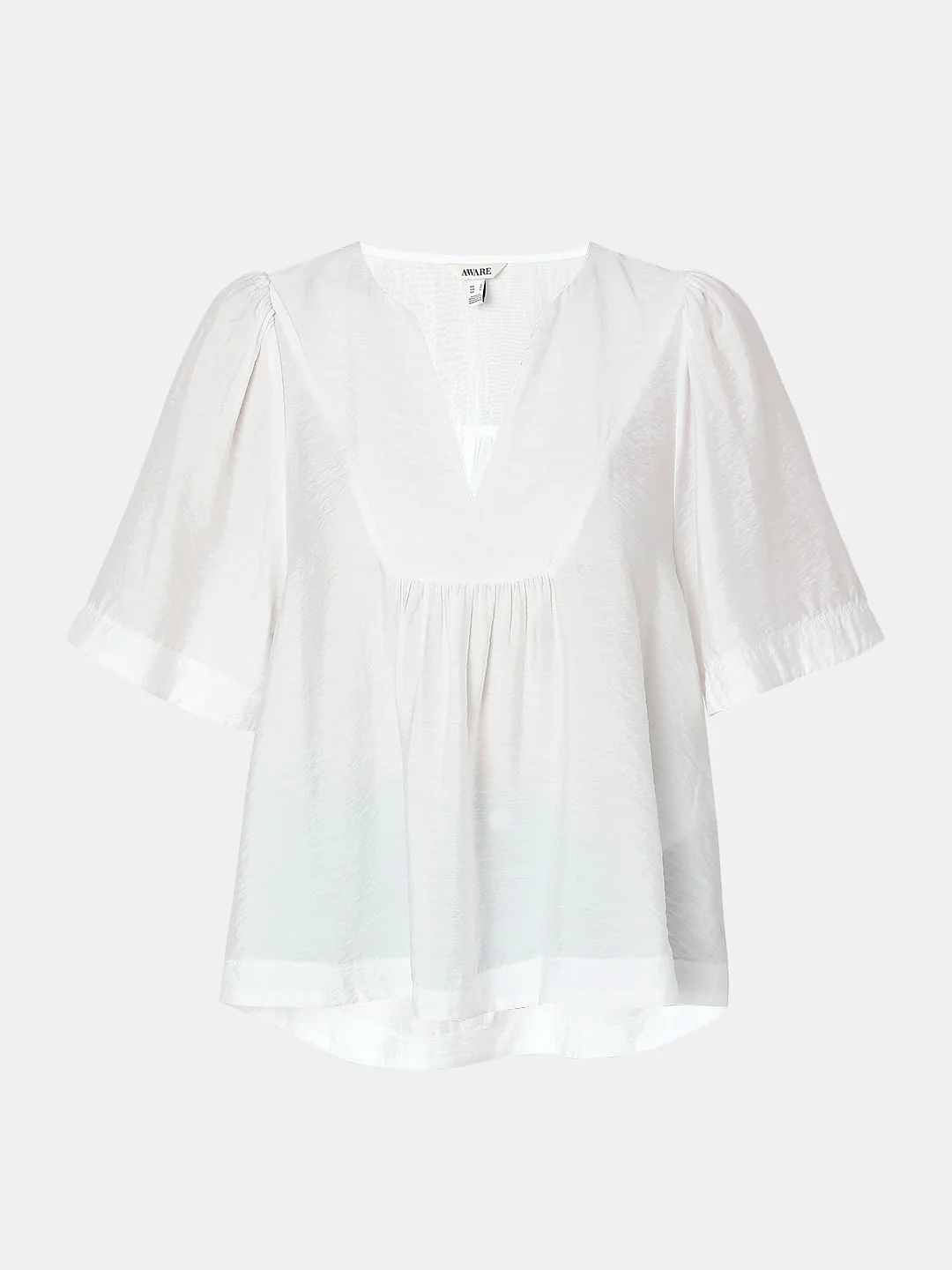 White V-Neck Flared Top - Image 7