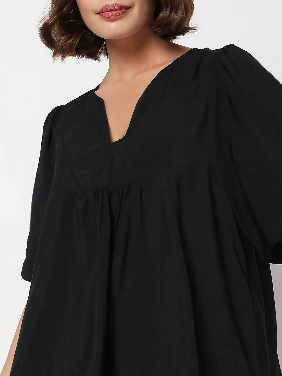Black V-Neck Flared Top - Image 6