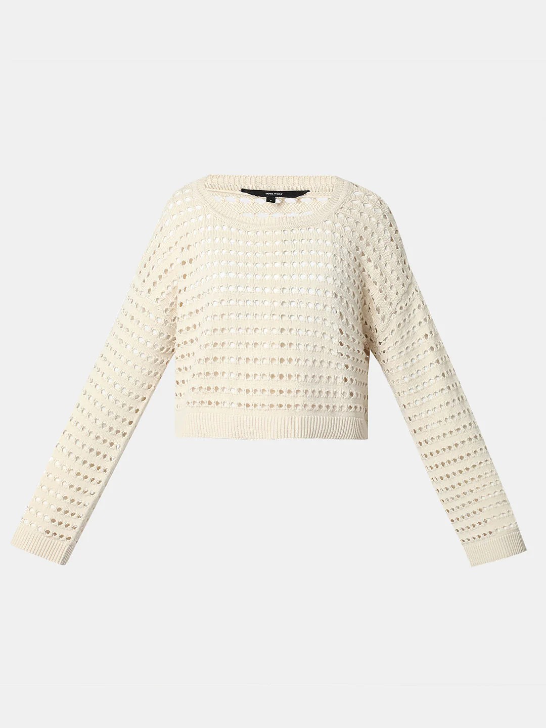 Ecru Knit Flared Sleeves Top - Image 7
