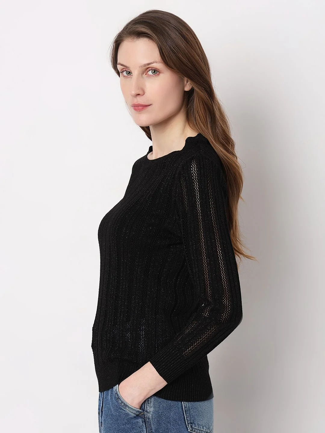 Black Lurex Knit Pullover - Image 3