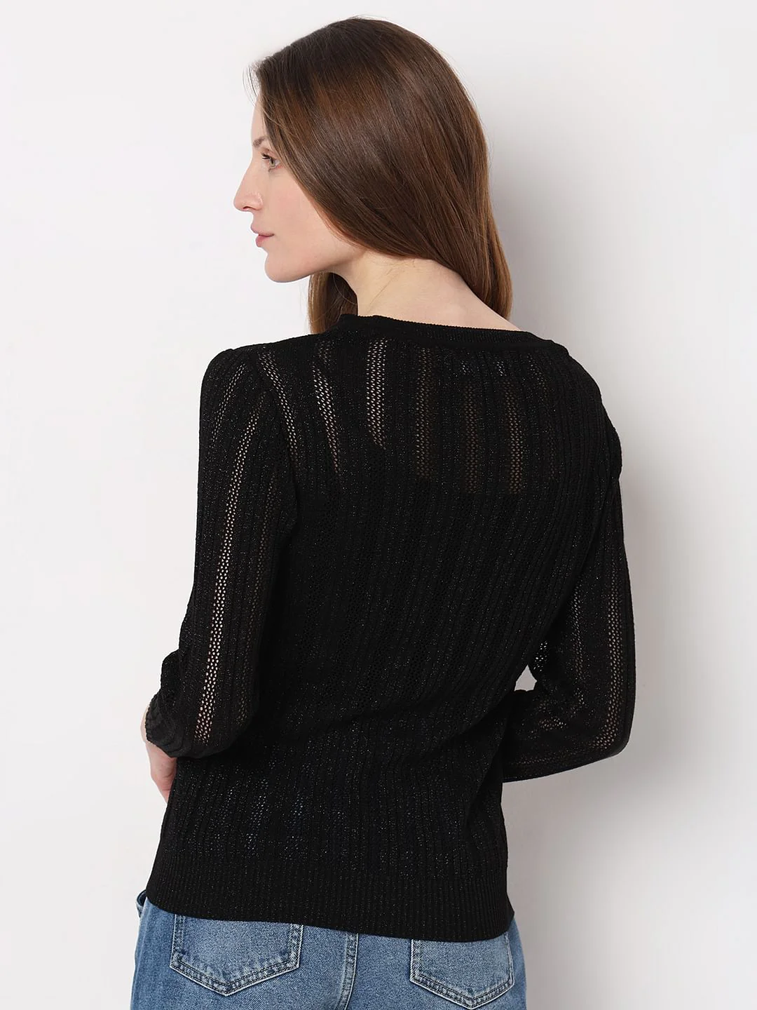 Black Lurex Knit Pullover - Image 4