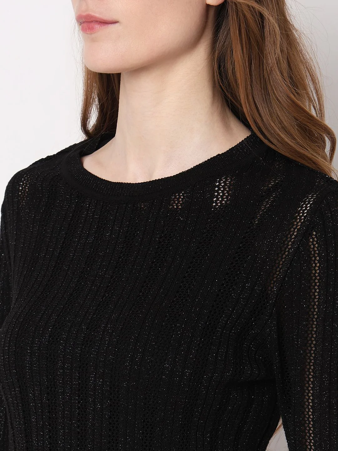 Black Lurex Knit Pullover - Image 8